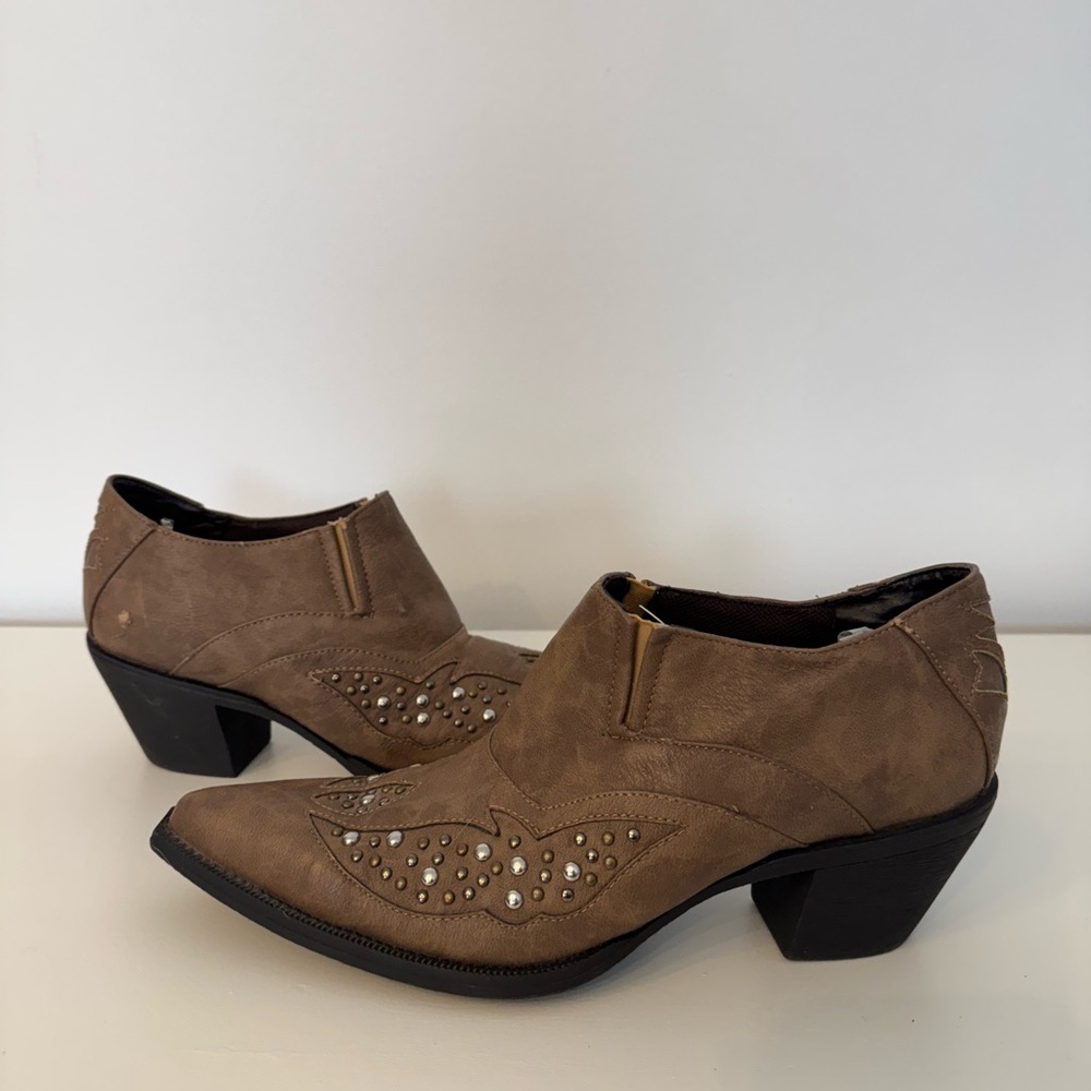 Brown Western Ankle Boots